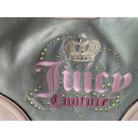 Juicy Couture Dreamy Juicy Shoulder Bag Sage Crystal Blue Bling Viral NEW - Picture 2 of 13